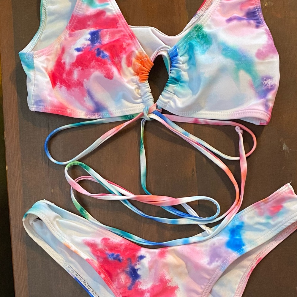 Tie Dye Bikini. Top M, Bottom S